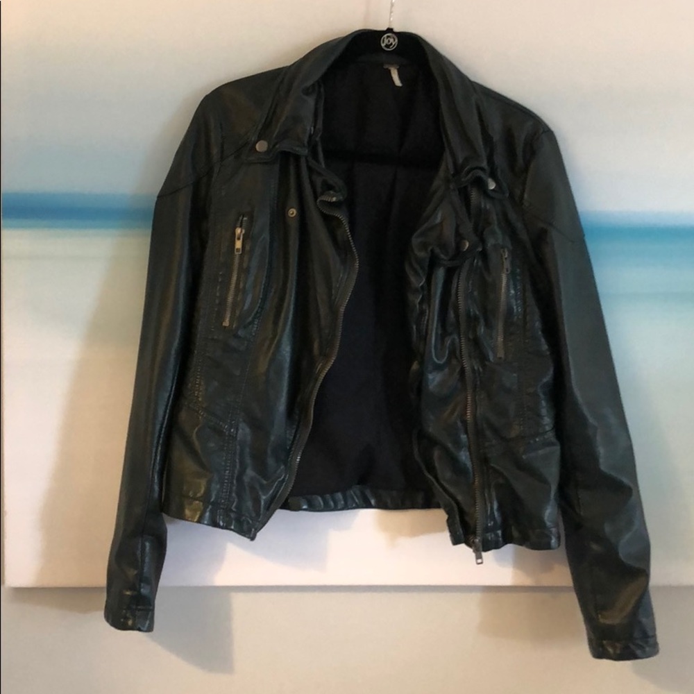 Free people faux leather jacket